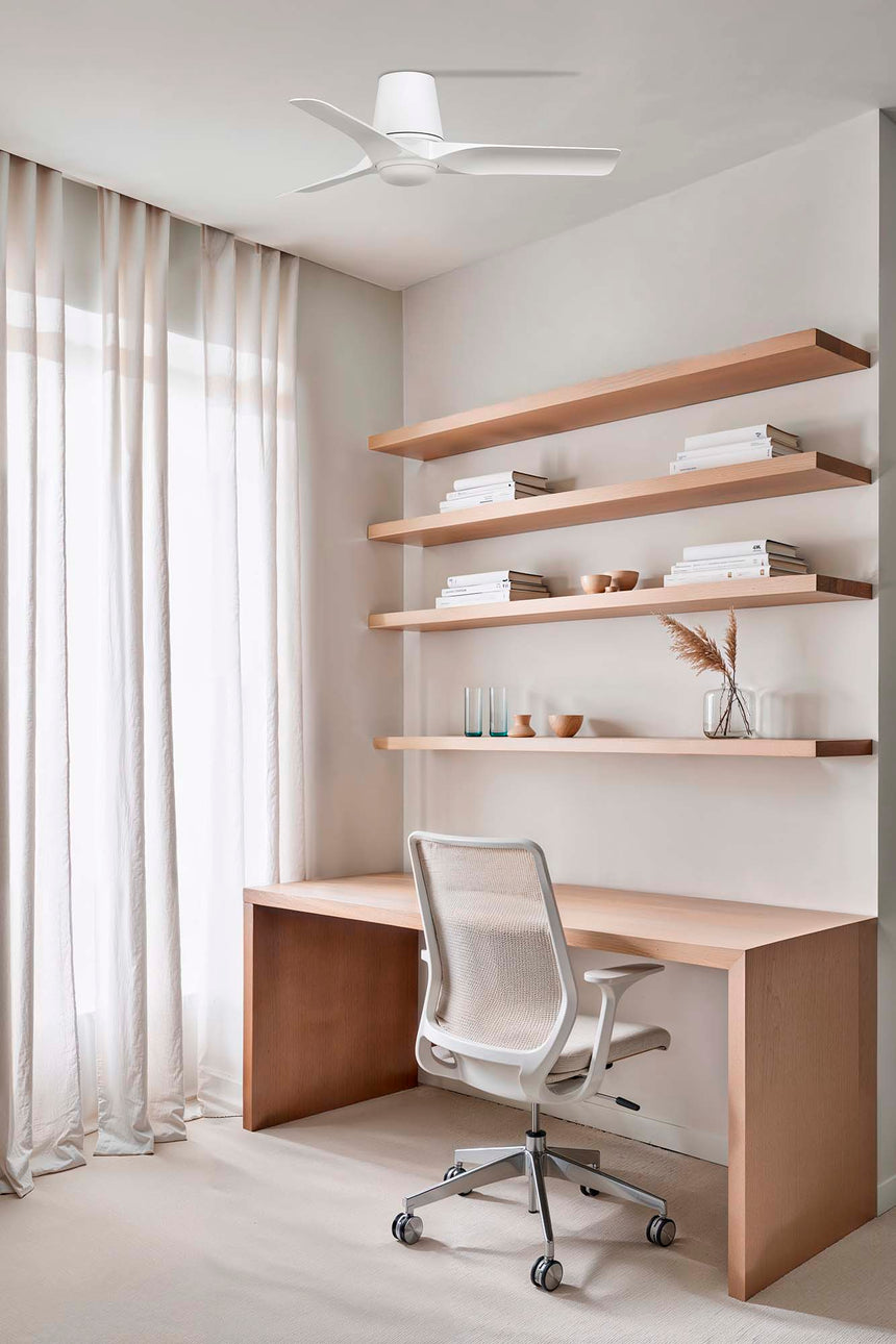 Ventilador de techo con luz Faro Hey motor DC palas de madera LED blanco y madera 2700-6000K CCT 33826-1TW