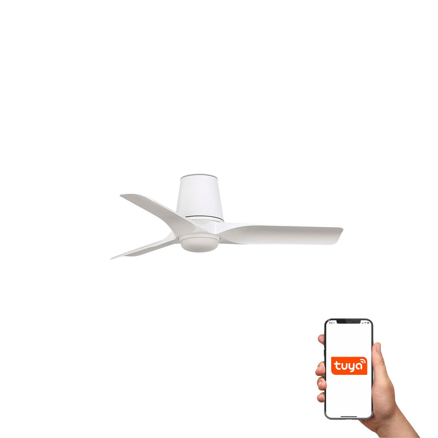 Ventilador de techo con luz Faro Hey motor DC palas de madera LED blanco y madera 2700-6000K CCT 33826WT-1TW