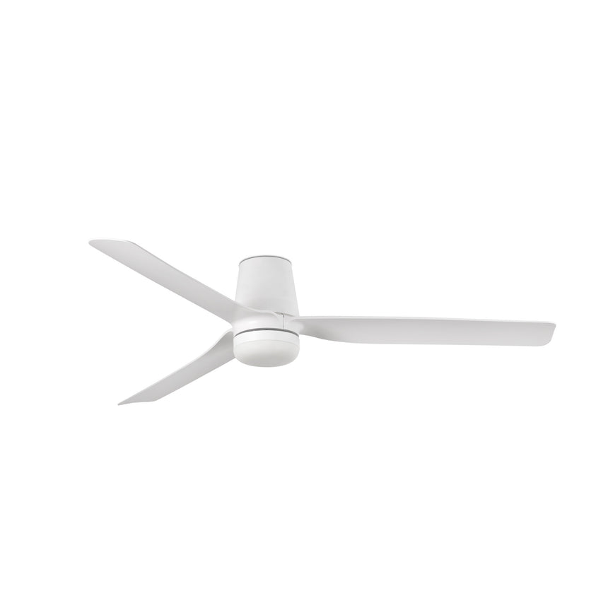 Ventilador de techo con luz Faro Punt Tub M LED blanco mate 3 palas motor DC 2700-4000K Ø132cm 338281S