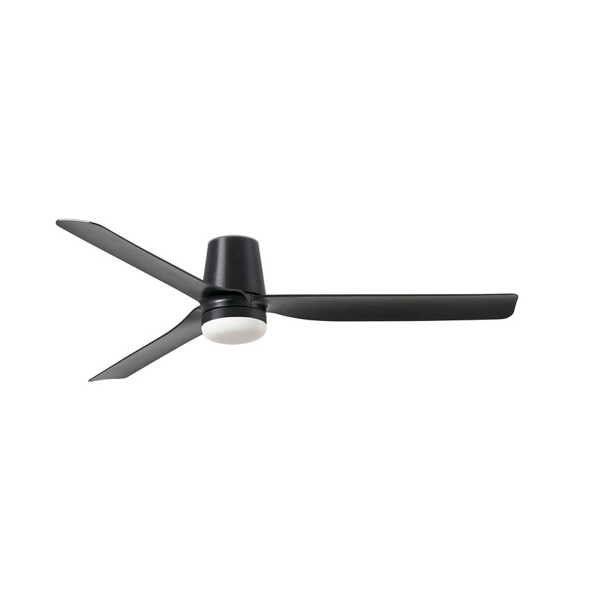Ventilador de techo con luz Faro Punt Tub M LED negro mate 3 palas motor DC 2700-4000K Ø132cm 338301S