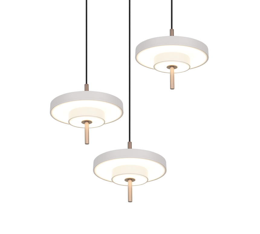Lámpara de techo colgante Trio Keaton LED gris cálido 150cm 340230376