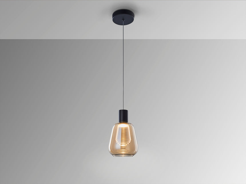 Lámpara de techo colgante Schuller Carisa 1 luz negro y - vista 2