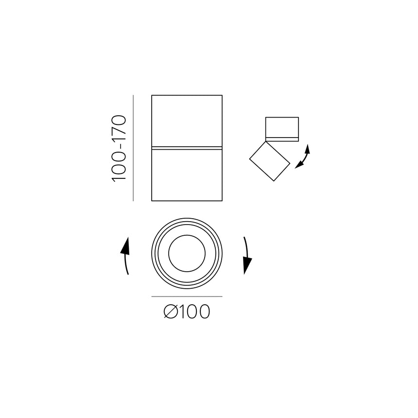 ACB Apex Plafón LED COB 13W 3000 orientable blanco texturado P341210B