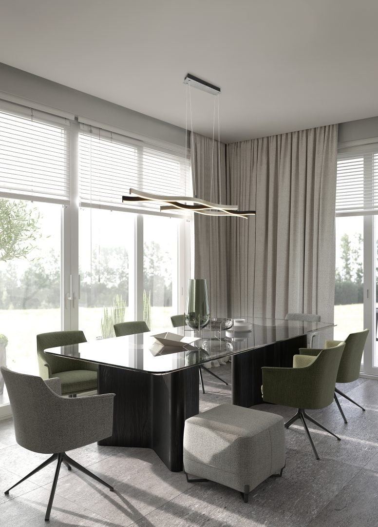 Lámpara de techo colgante Trio Blaze LED brushed aluminium 150cm 341210305