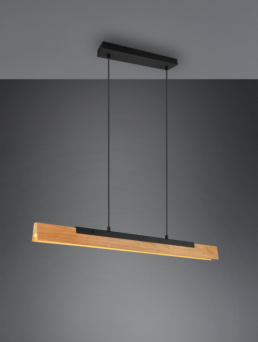 Lámpara de techo colgante Trio Kerala LED negro mate táctil 3000K 150cm 34161013