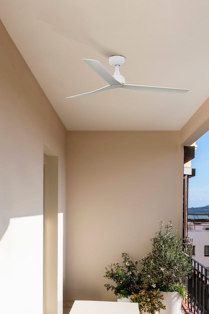 Ventilador de techo sin luz Faro Marine motor DC blanco mate IP44 Ø125cm 3 palas 34274