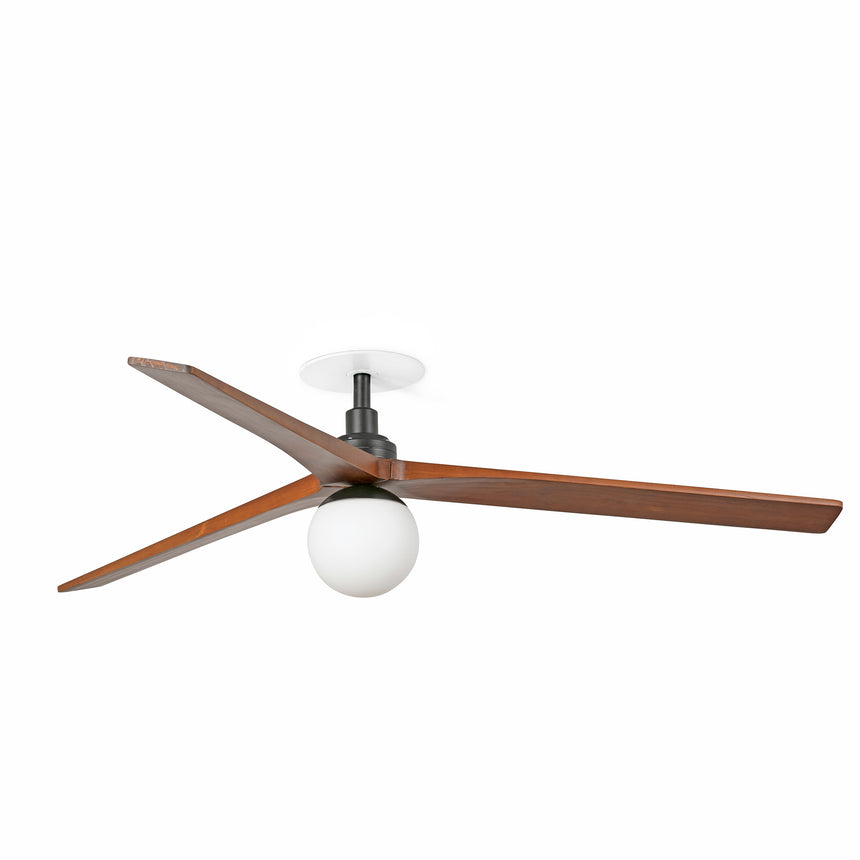 Ventilador de techo con luz Faro Klim Recessed L LED nogal oscuro 3 palas motor DC Ø150cm 34276R1B