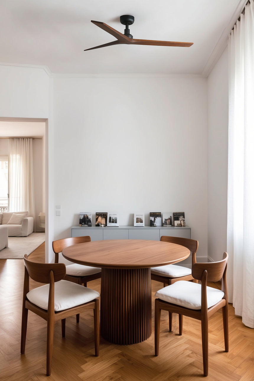 Ventilador de techo sin luz Faro Klim motor DC palas de madera nogal oscuro Ø125cm 3 palas 34277 - vista alternativa