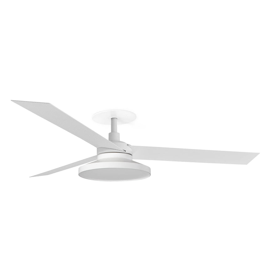Ventilador de techo con luz Faro Cruiser Recessed Tak L LED blanco mate 3 palas motor DC 2700K Ø132cm 34290R2W