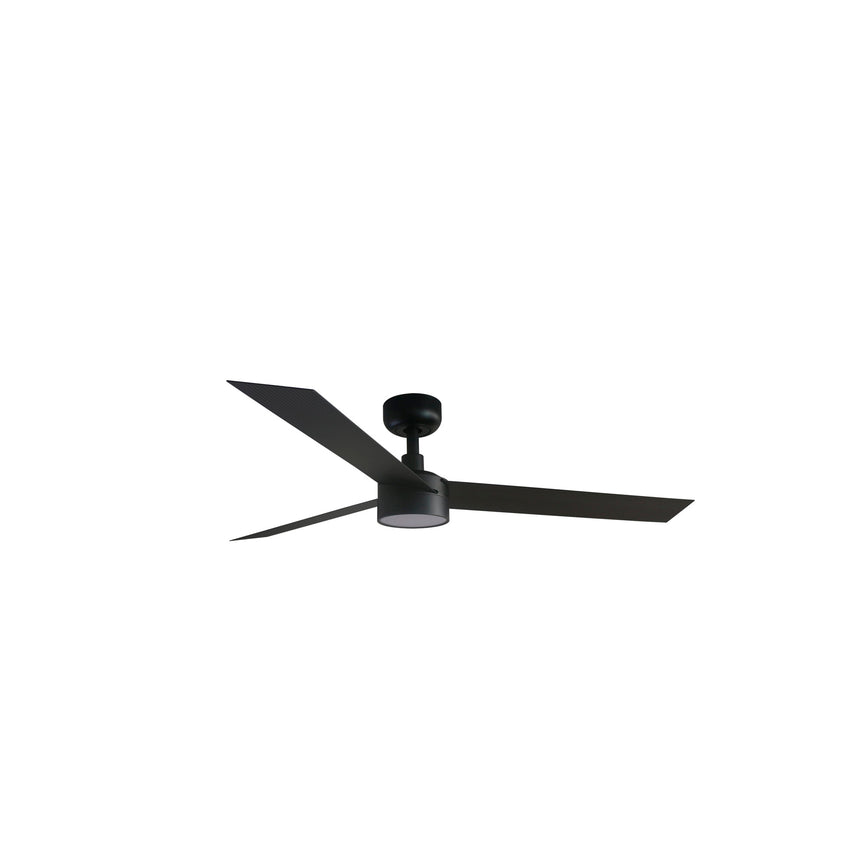 Ventilador de techo con luz Faro Cruiser L LED negro mate 3 palas motor DC 2700-4000K Ø132cm 34291WT1S