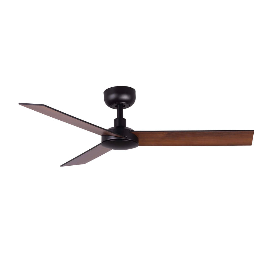 Ventilador de techo sin luz Faro Rudder motor DC palas de madera nogal Ø106cm 3 palas 34296