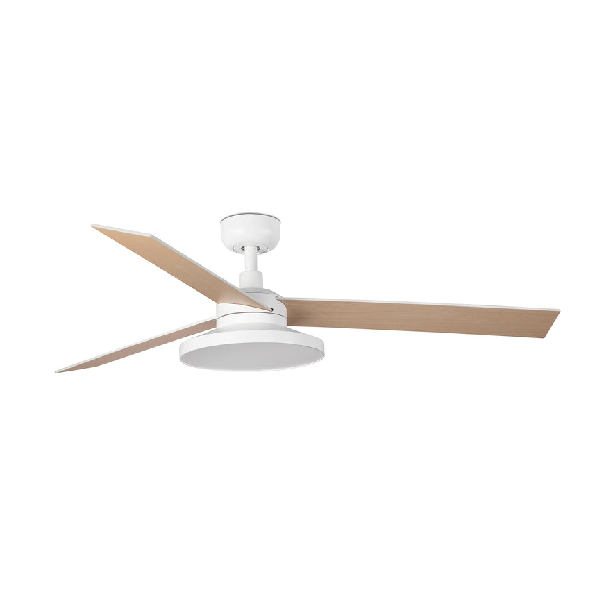 Ventilador de techo con luz Faro Rudder Tak 3 L LED fresno 3 palas motor DC 4000K Ø132cm 342972C