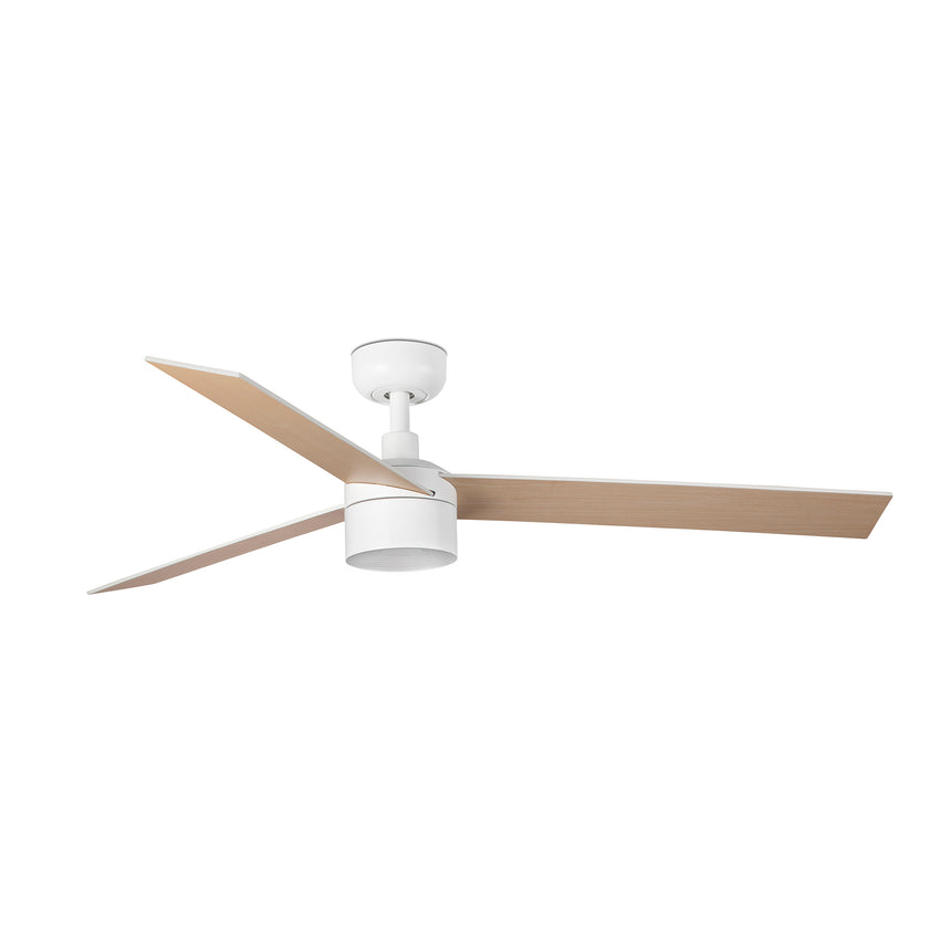 Ventilador de techo con luz Faro Rudder Tek 3 L LED fresno 3 palas motor DC 2700K Ø132cm 342973W
