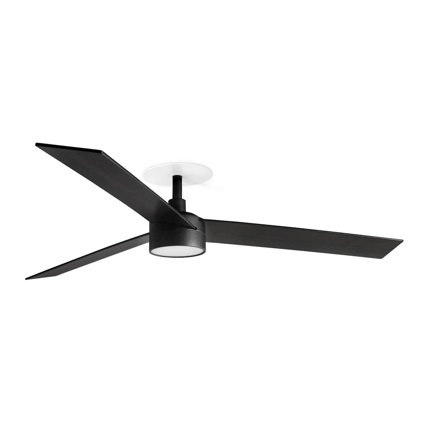 Ventilador de techo con luz Faro Rudder Recessed 3 L LED nogal 3 palas motor DC 2700-4000K Ø132cm 34298R1S