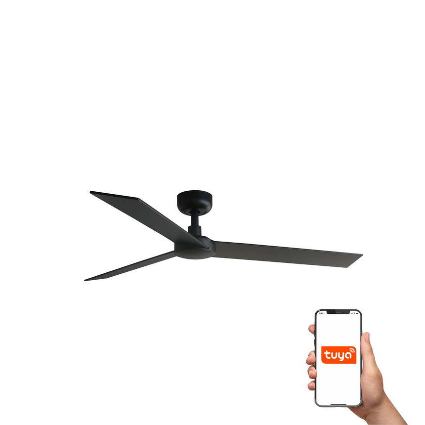 Ventilador de techo Faro Rudder L nogal 3 palas motor DC Ø132cm 34298WT