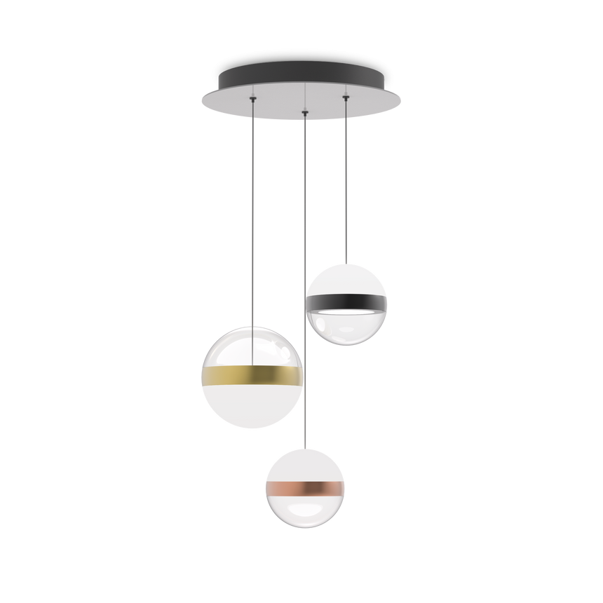 Lámpara colgante Ideal Lux Galaxy blanco LED 3 luces 29W Ø25cm 342993