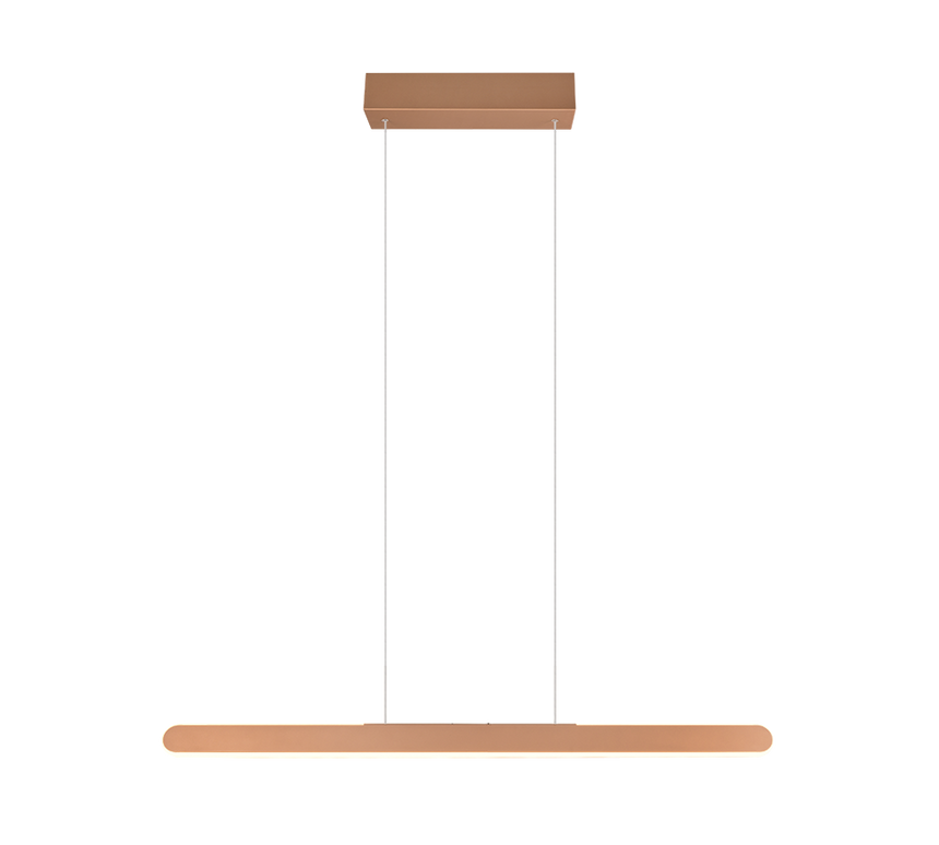 Lámpara de techo colgante Trio Helios LED marrón café táctil CCT 150cm 343310165
