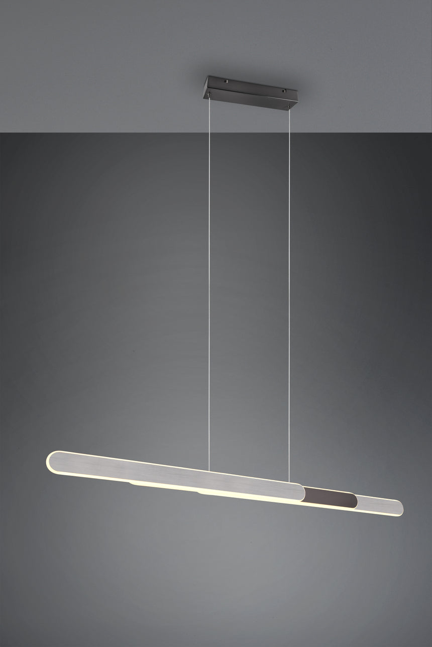 Lámpara de techo colgante Trio Helios LED brushed aluminium táctil CCT 150cm 343