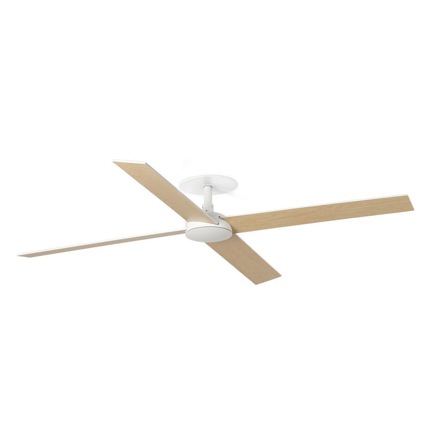 Ventilador de techo Faro Rudder Recessed 4 L fresno 4 palas motor DC Ø132cm 34355R