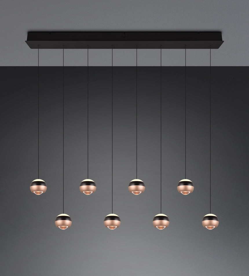 Trio Orbit 8-Light Pendant Ceiling Lamp Black 344410832