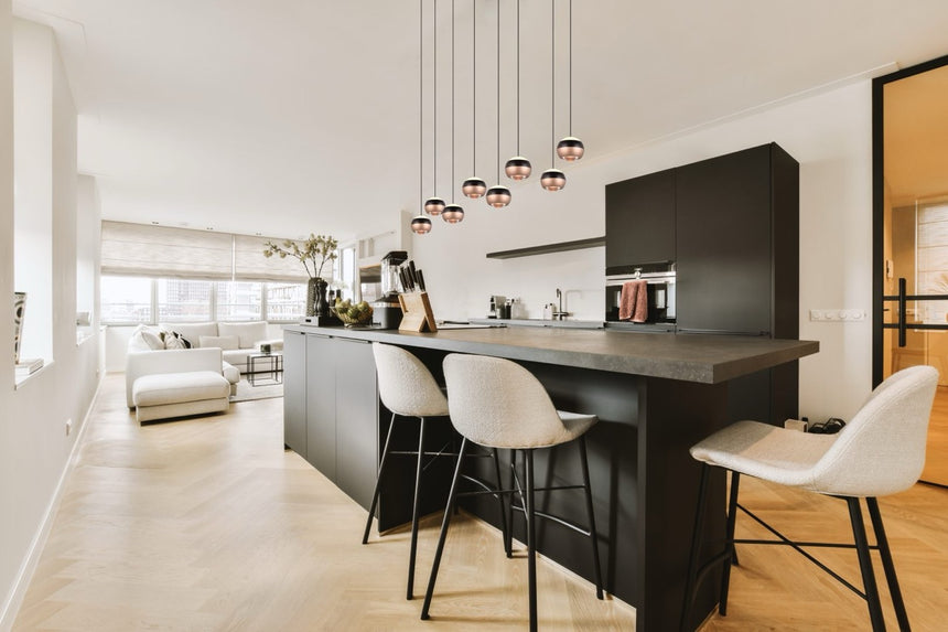 Trio Orbit 8-Light Pendant Ceiling Lamp Black 344410832