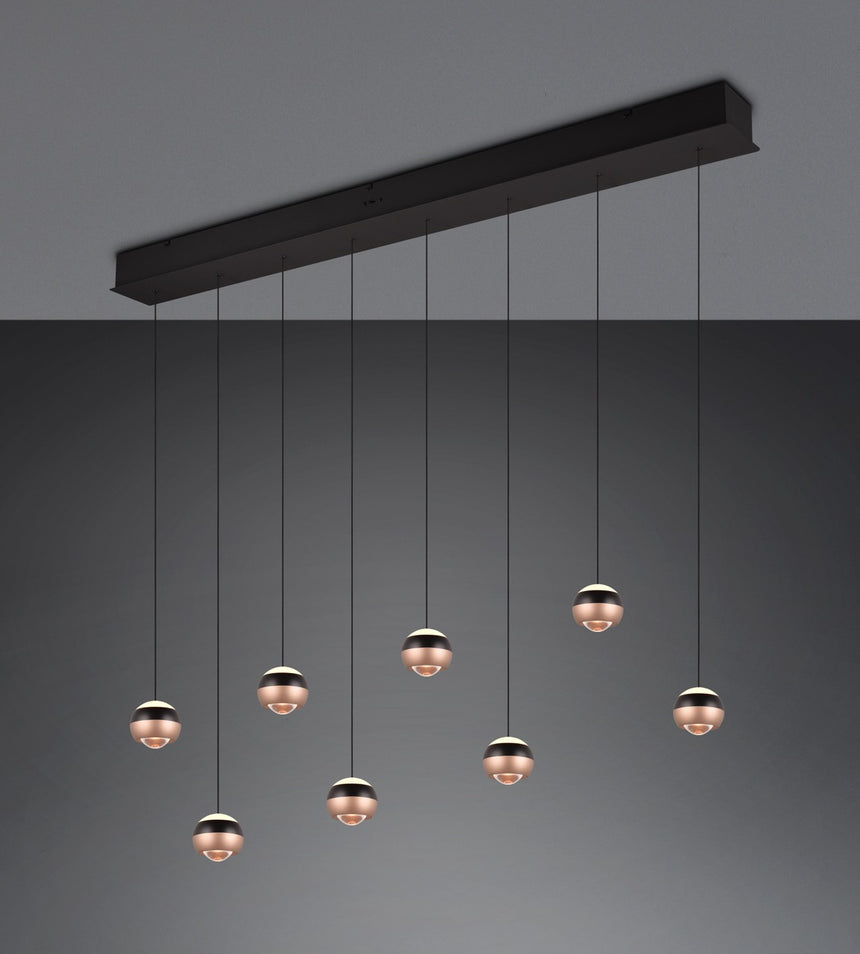 Trio Orbit 8-Light Pendant Ceiling Lamp Black 344410832