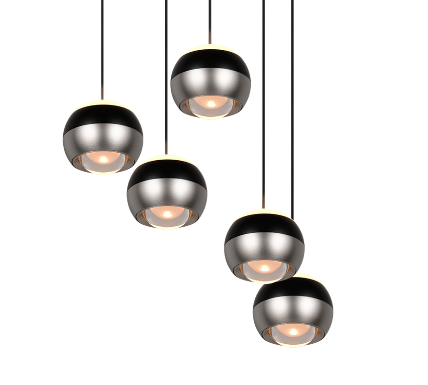 Lámpara colgante Orbit Trio níquel mate 5 luces 344430507 - vista 2