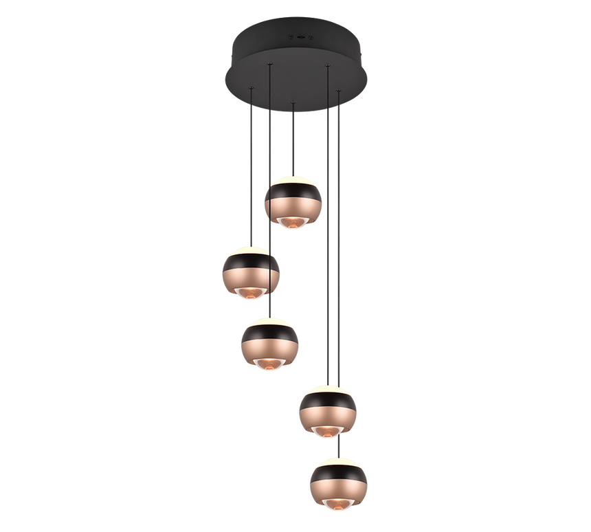 Trio Orbit Lámpara colgante metal estera negra 344430532