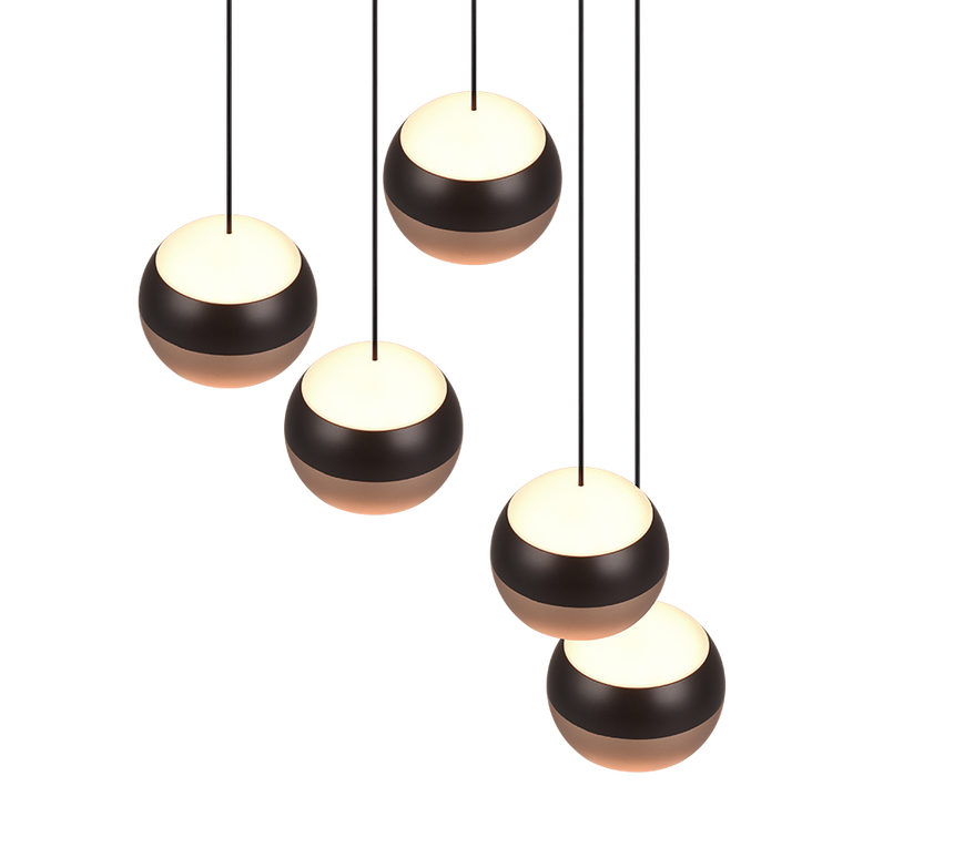 Trio Orbit Lámpara colgante metal estera negra 344430532