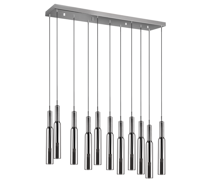 Lámpara de techo colgante Trio Lucent LED cromo 150cm 344511106