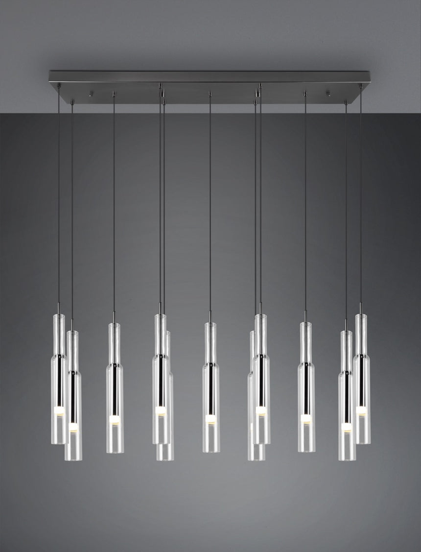 Lucent Lámpara de techo colgante 11 luces cromo y negro 344511120