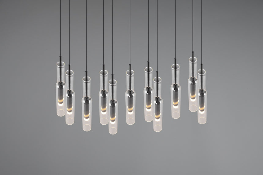 Lucent Lámpara de techo colgante 11 luces cromo y negro 344511120