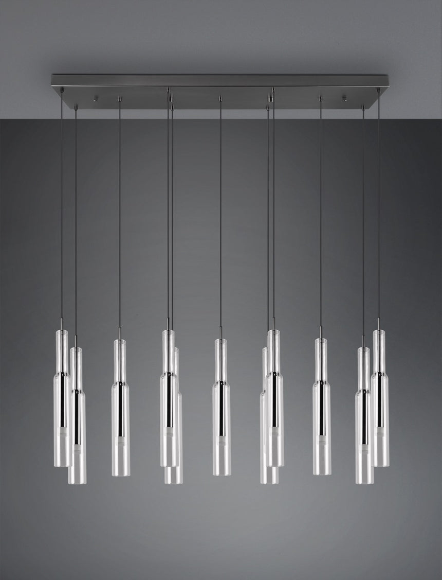 Lucent Lámpara de techo colgante 11 luces cromo y negro 344511120