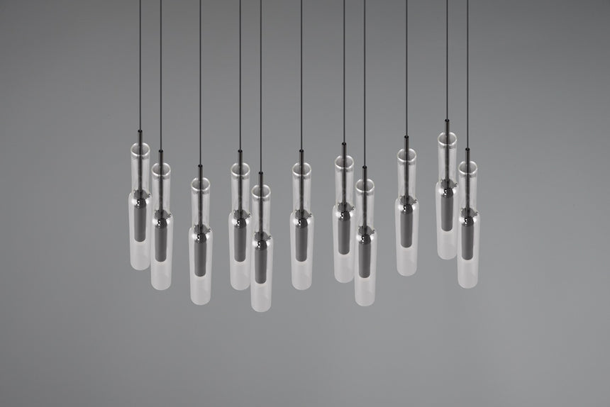 Lucent Lámpara de techo colgante 11 luces cromo y negro 344511120