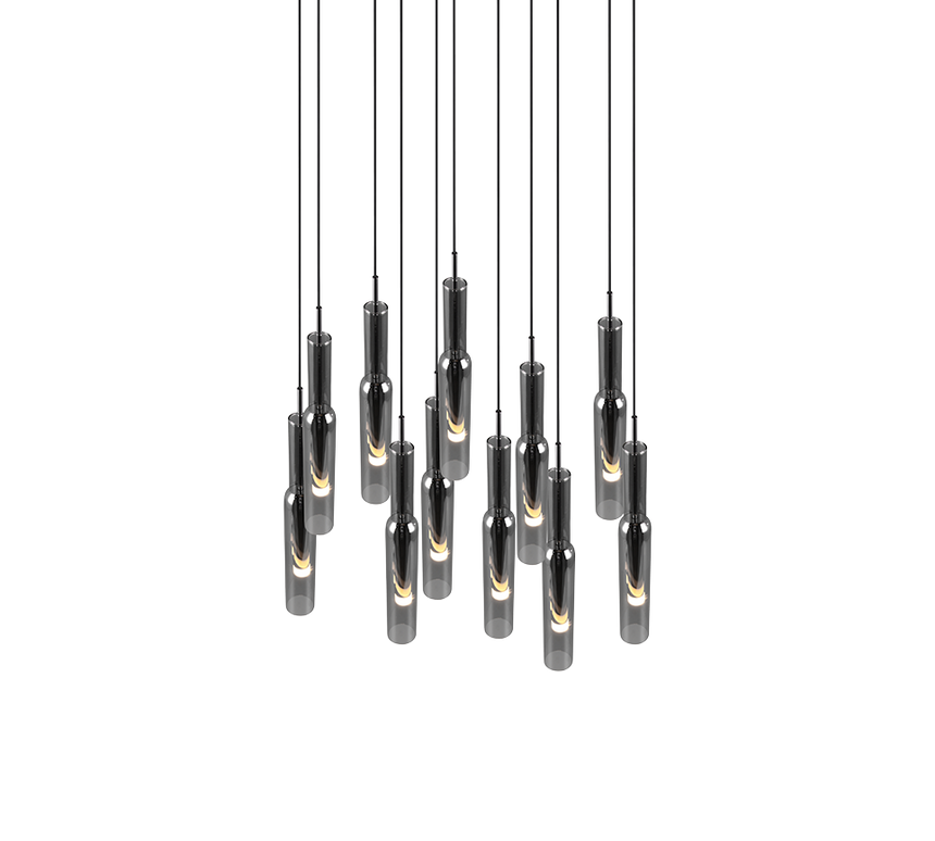 Lámpara de techo colgante Trio Lucent LED cromo 150cm 344531106