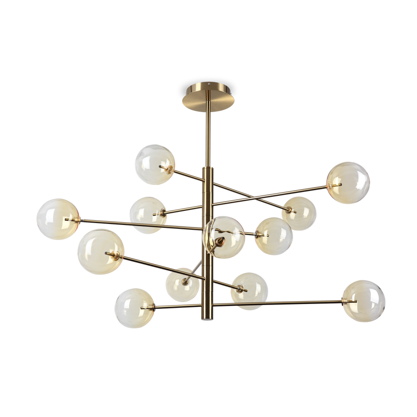 Lámpara colgante Ideal Lux Equinoxe cristal 12 luces 24W Ø128,1cm 345383