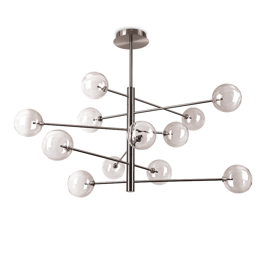 Lámpara colgante Ideal Lux Equinoxe cristal 12 luces 24W Ø128,1cm 345390