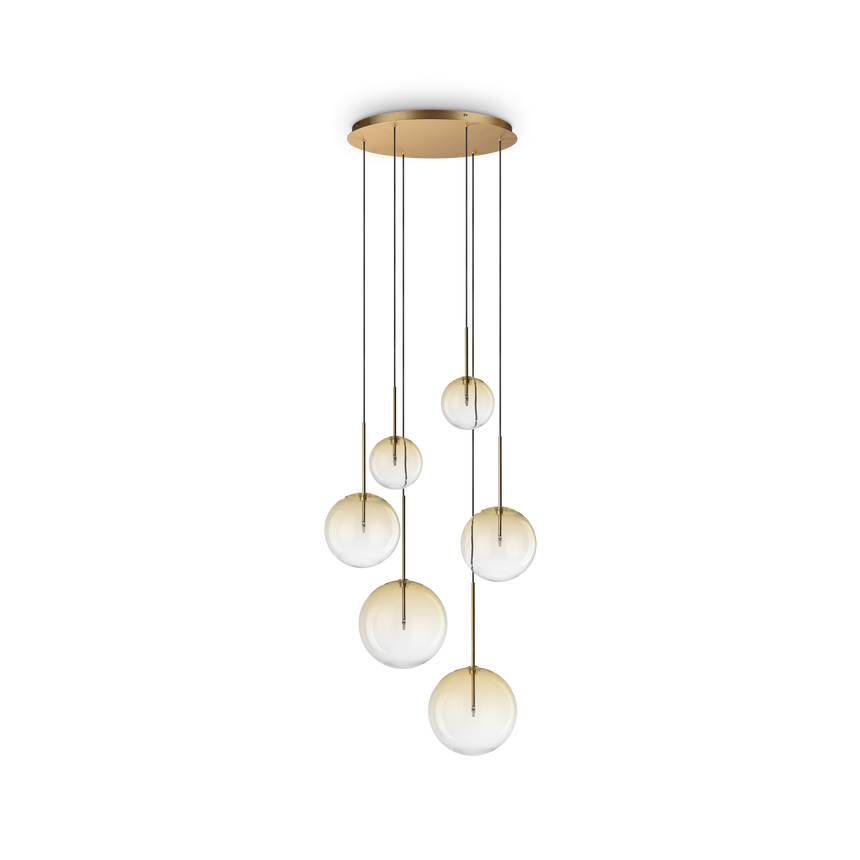 Lámpara colgante Ideal Lux Equinoxe cristal 6 luces 12W Ø65cm 345406
