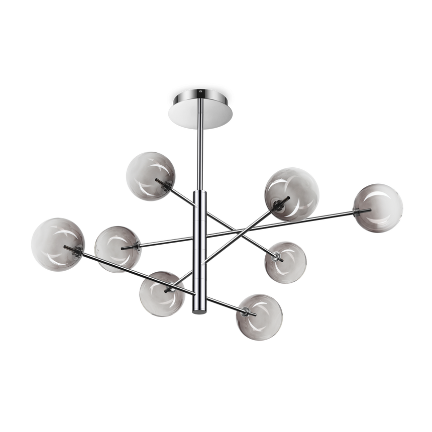 Lámpara colgante Ideal Lux Equinoxe cristal 8 luces 16W Ø128cm 345437