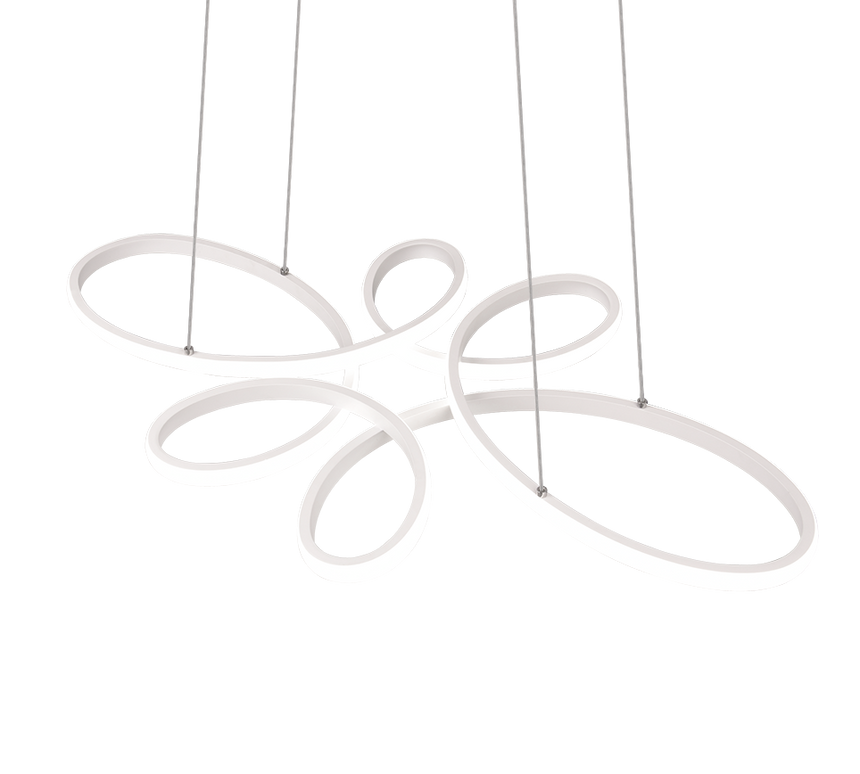Lámpara de techo colgante Trio Fly LED blanco mate 4000K 150cm 345619131