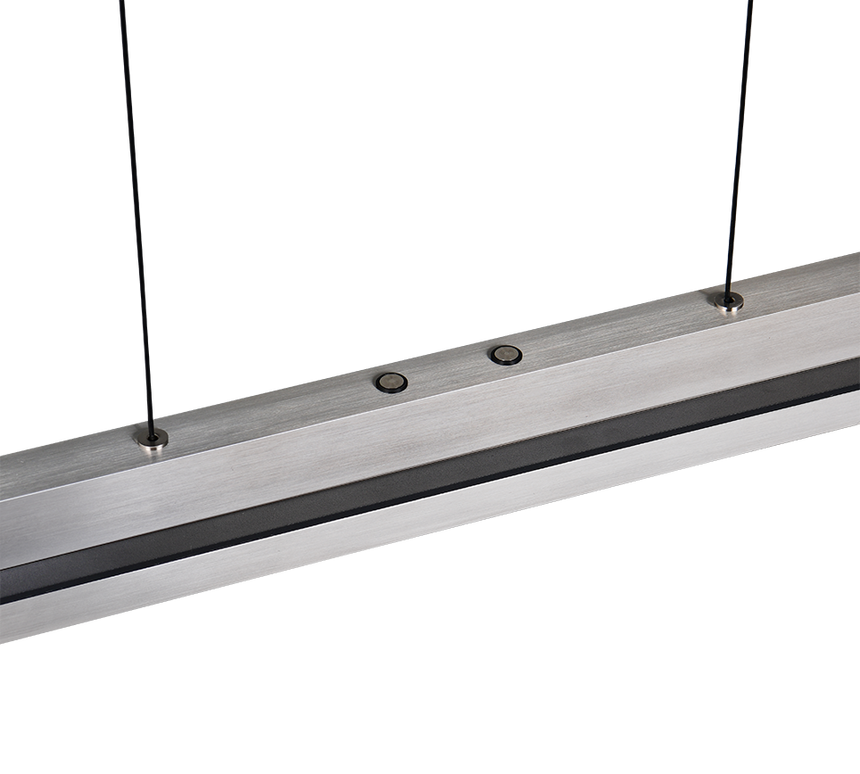 Lámpara de techo colgante Trio Emerson LED níquel mate táctil CCT 150cm 34671010