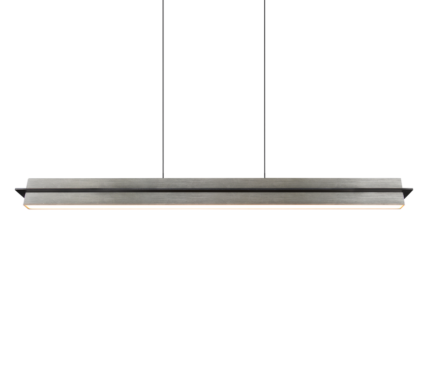 Lámpara de techo colgante Trio Emerson LED níquel mate táctil CCT 150cm 34671010