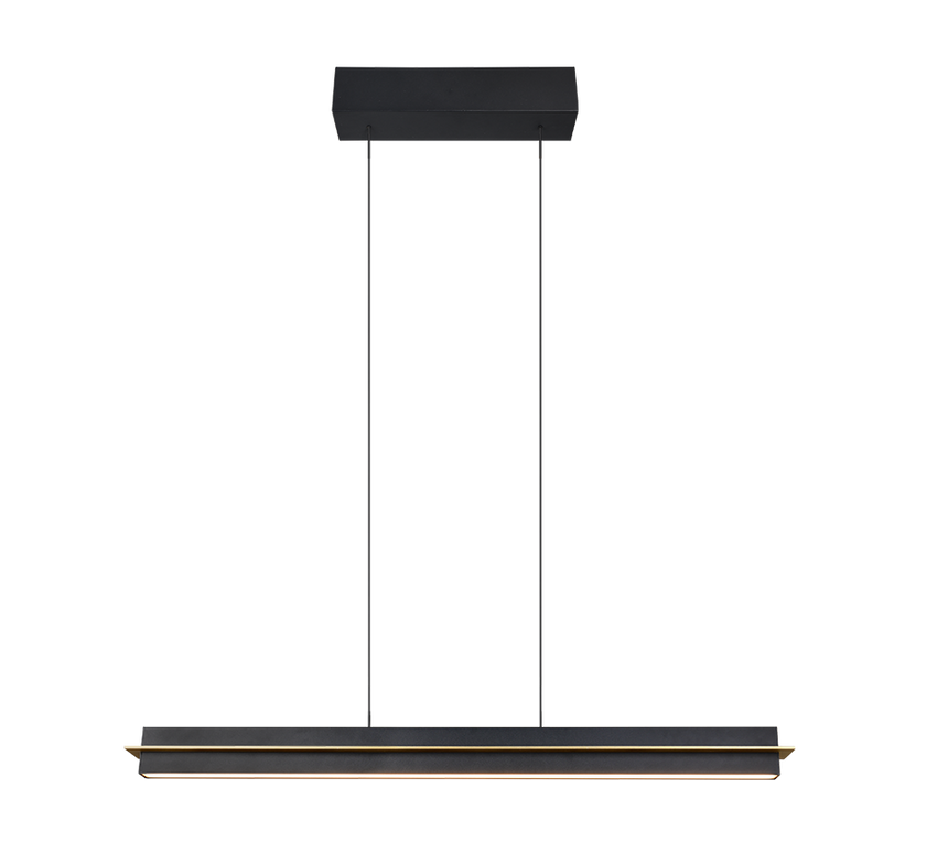 Lámpara de techo colgante Trio Emerson LED negro mate táctil CCT 150cm 346710180