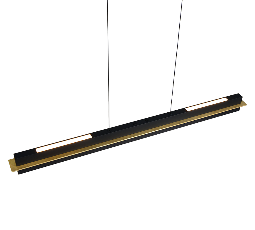 Lámpara de techo colgante Trio Emerson LED negro mate táctil CCT 150cm 346710180
