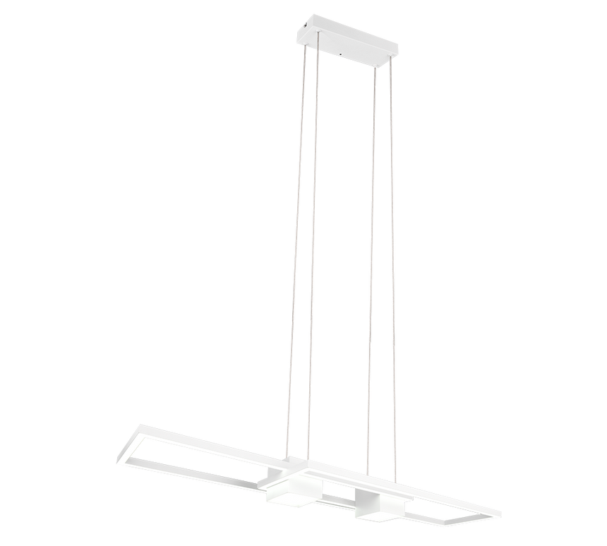 Lámpara de techo colgante Trio Albany LED blanco mate CCT 150cm 347710431