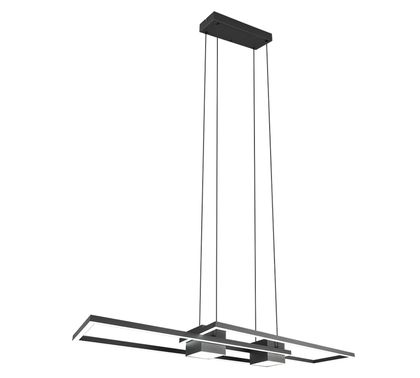 Lámpara de techo colgante Trio Albany LED negro mate CCT 150cm 347710432