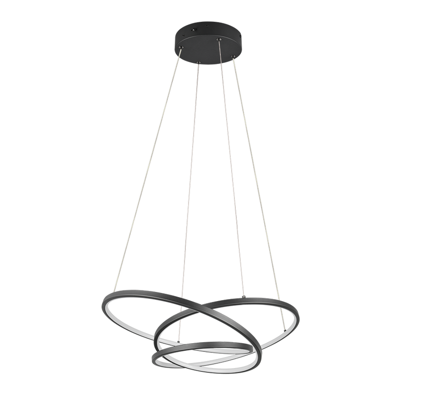 Lámpara de techo colgante Trio Darvin LED negro mate 150cm 349110132