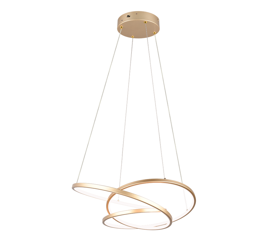 Lámpara de techo colgante Trio Darvin LED gold-colored 150cm 349110179