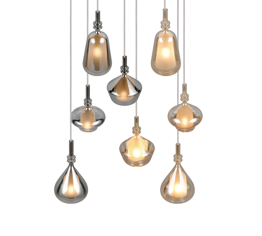 Lámpara de techo colgante Trio Aldea grande LED blanco mate 2700K 3m 349430817