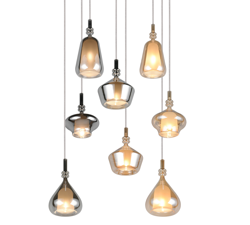 Lámpara de techo colgante Trio Aldea grande LED blanco mate 2700K 3m 349430817